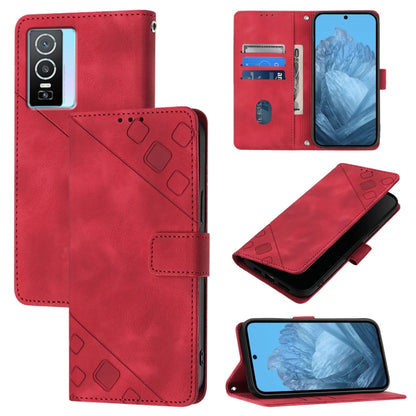 Skin Feel Embossed Leather Phone Case, For vivo Y76 5G, For vivo Y52s 5G / Y31s 5G / Y72 5G India, For vivo Y20 / Y20a / Y20i / Y20s / Y20g, For vivo Y70s