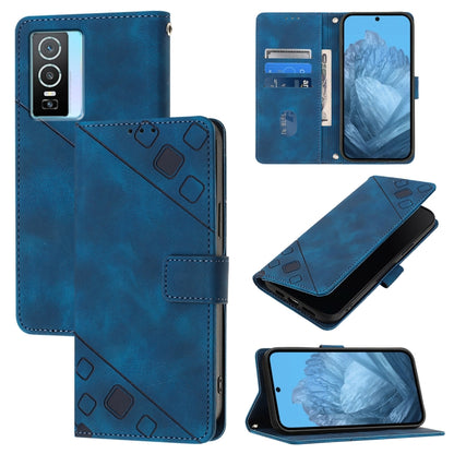Skin Feel Embossed Leather Phone Case, For vivo Y76 5G, For vivo Y52s 5G / Y31s 5G / Y72 5G India, For vivo Y20 / Y20a / Y20i / Y20s / Y20g, For vivo Y70s