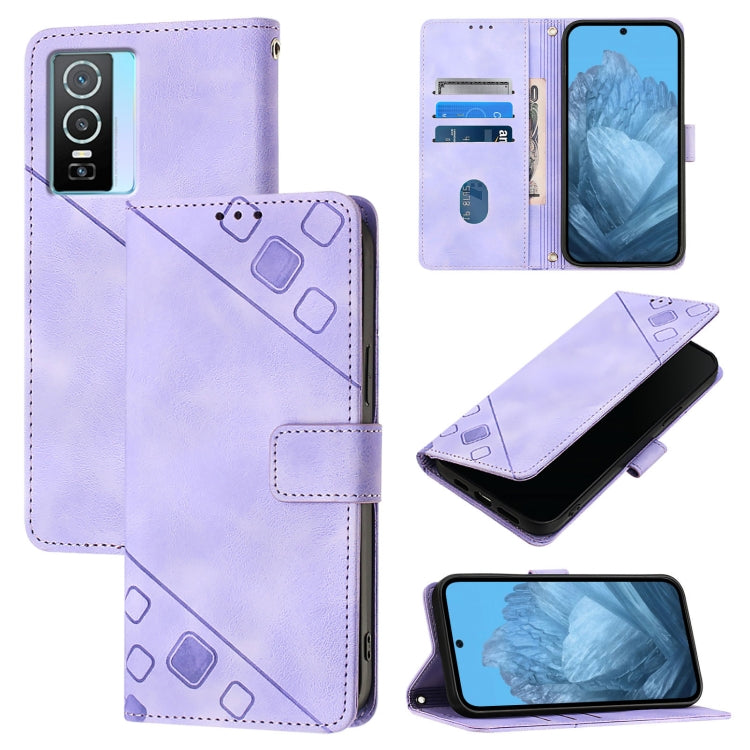 Skin Feel Embossed Leather Phone Case, For vivo Y76 5G, For vivo Y52s 5G / Y31s 5G / Y72 5G India, For vivo Y20 / Y20a / Y20i / Y20s / Y20g, For vivo Y70s