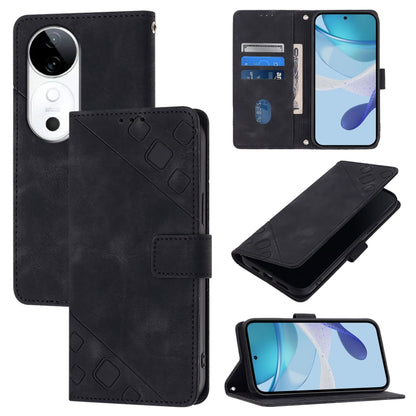 Skin Feel Embossed Leather Phone Case, For vivo S20 Pro 5G, For vivo Y300 5G, For vivo S19 Pro, For vivo S19