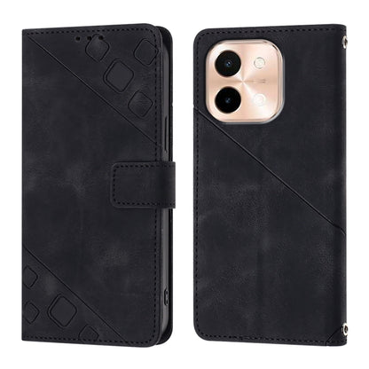 Skin Feel Embossed Leather Phone Case, For vivo Y28 4G, For vivo X100s 5G, For vivo Y38 5G, For vivo V30e 5G Global
