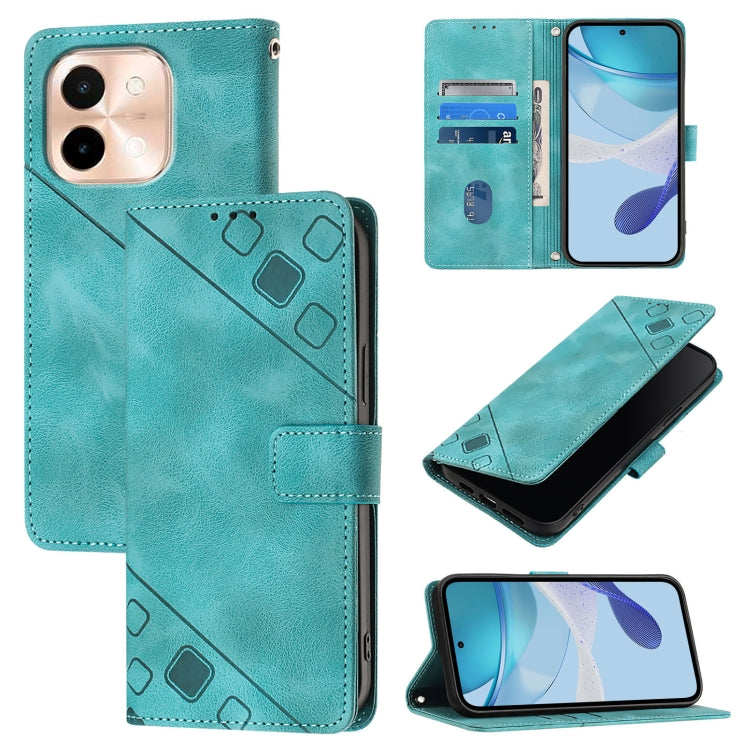 Skin Feel Embossed Leather Phone Case, For vivo Y28 4G, For vivo X100s 5G, For vivo Y38 5G, For vivo V30e 5G Global