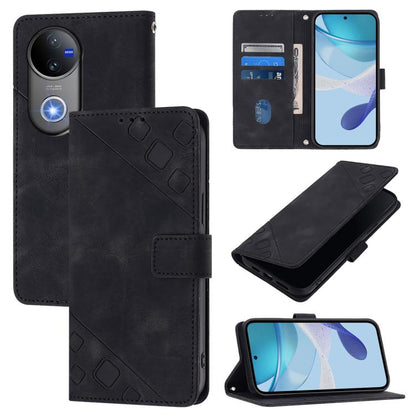 Skin Feel Embossed Leather Phone Case, For vivo Y29S 5G / Y04 4G Global, For vivo Y29 4G Global, For vivo V50 5G Global, For vivo S20 5G