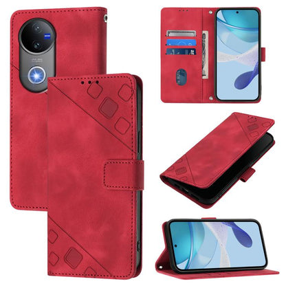Skin Feel Embossed Leather Phone Case, For vivo Y29S 5G / Y04 4G Global, For vivo Y29 4G Global, For vivo V50 5G Global, For vivo S20 5G