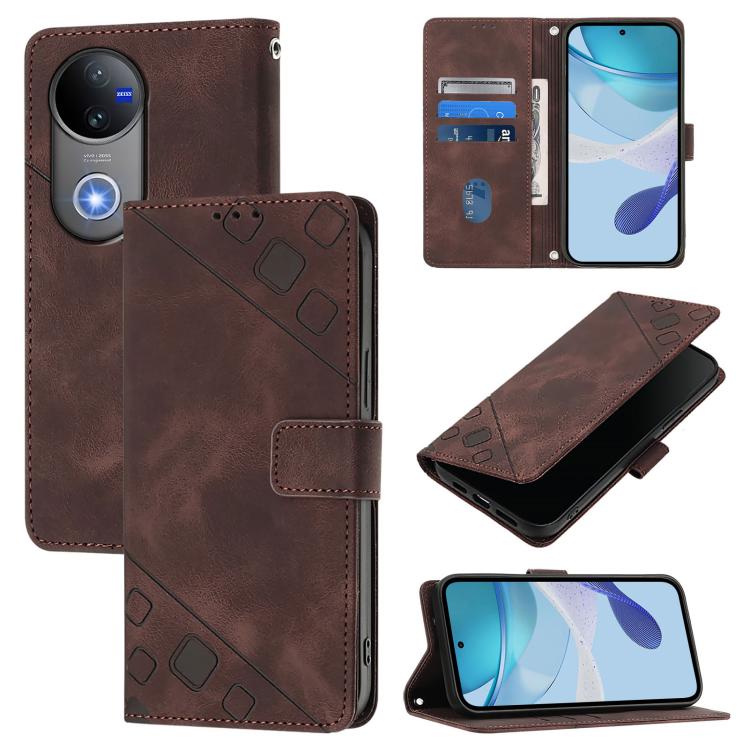 Skin Feel Embossed Leather Phone Case, For vivo Y29S 5G / Y04 4G Global, For vivo Y29 4G Global, For vivo V50 5G Global, For vivo S20 5G