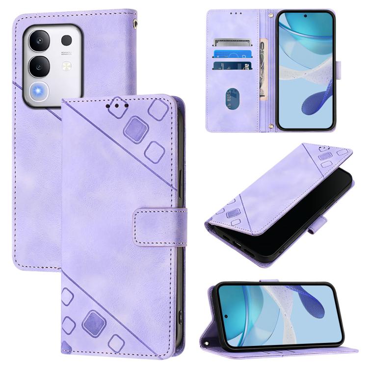 Skin Feel Embossed Leather Phone Case, For vivo Y29S 5G / Y04 4G Global, For vivo Y29 4G Global, For vivo V50 5G Global, For vivo S20 5G