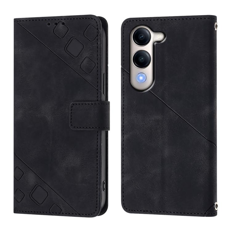 Skin Feel Embossed Leather Phone Case, For vivo Y29S 5G / Y04 4G Global, For vivo Y29 4G Global, For vivo V50 5G Global, For vivo S20 5G