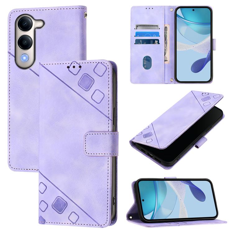 Skin Feel Embossed Leather Phone Case, For vivo Y29S 5G / Y04 4G Global, For vivo Y29 4G Global, For vivo V50 5G Global, For vivo S20 5G