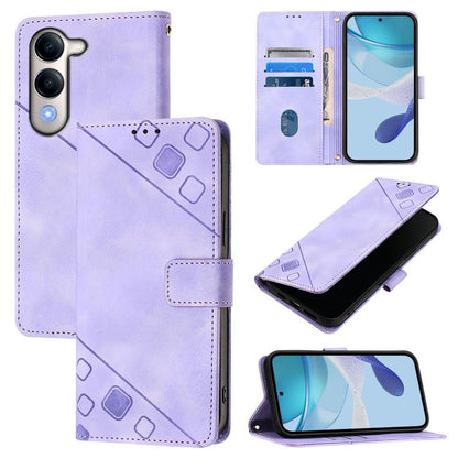 Skin Feel Embossed Leather Phone Case, For vivo Y29S 5G / Y04 4G Global, For vivo Y29 4G Global, For vivo V50 5G Global, For vivo S20 5G
