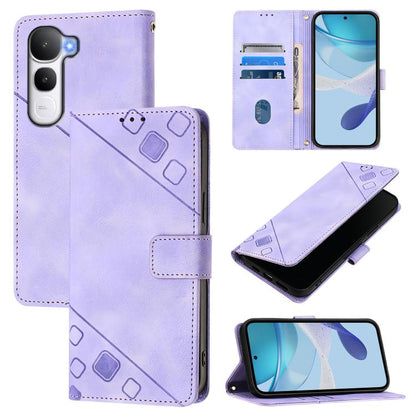 Skin Feel Embossed Leather Phone Case, For vivo V60 Lite 5G Global, For vivo Y400 5G Global, For vivo Y400 4G, For vivo V60 5G Global