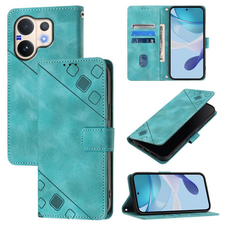 Skin Feel Embossed Leather Phone Case, For vivo V60 Lite 5G Global, For vivo Y400 5G Global, For vivo Y400 4G, For vivo V60 5G Global