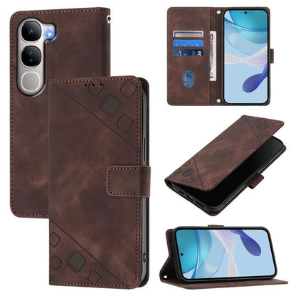 Skin Feel Embossed Leather Phone Case, For vivo X300 Ultra 5G, For vivo X300 Pro, For vivo X300, For vivo Y31 5G Global