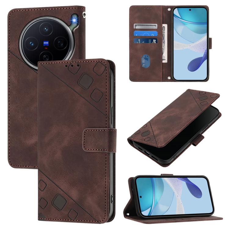 Skin Feel Embossed Leather Phone Case, For vivo X300 FE 5G Russia / 5G Zeiss, For vivo X300s 5G, For vivo V70 FE 5G, For vivo Y21 5G 2026 Global / Y05 4G