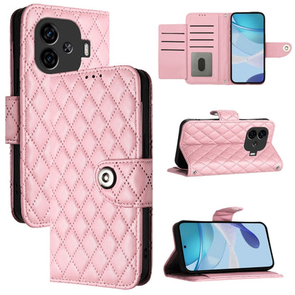 Rhombic Texture Flip Leather Phone Case with Lanyard, For vivo iQOO Z9 / Z9 Turbo, For vivo Y200e / Y100 IDN, For vivo T3 5G IDN / V40 SE, For vivo V30 / V30 Pro