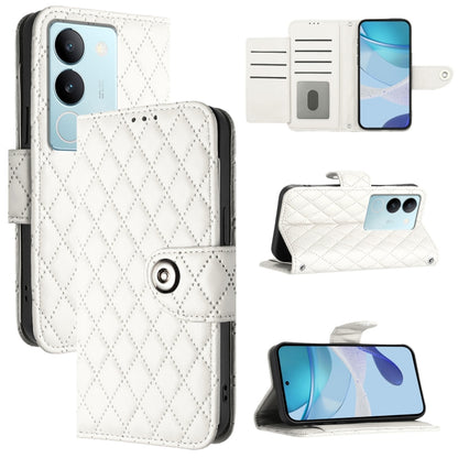 Rhombic Texture Flip Leather Phone Case with Lanyard, For vivo Y27 5G / Y27s, For vivo V29 / V29 Pro, For vivo Y17s 4G / Y17s 5G India, For vivo Y02A / Y02 / Y11 2023 / Y02t