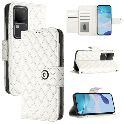Rhombic Texture Flip Leather Phone Case with Lanyard, For vivo iQOO Z9 / Z9 Turbo, For vivo Y200e / Y100 IDN, For vivo T3 5G IDN / V40 SE, For vivo V30 / V30 Pro