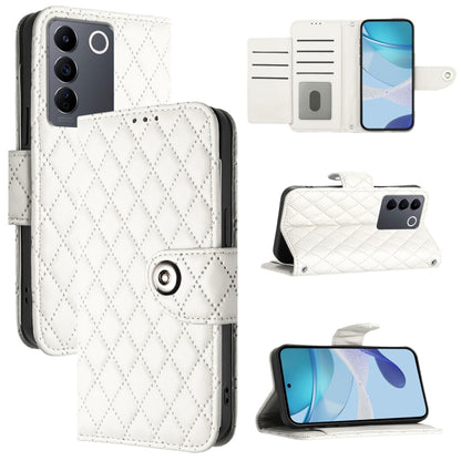 Rhombic Texture Flip Leather Phone Case with Lanyard, For vivo Y78+ / Y78 / V29 Lite, For vivo Y56 / Y16 / Y02s, For vivo Y100 5G Global, For vivo V27 / V27 Pro
