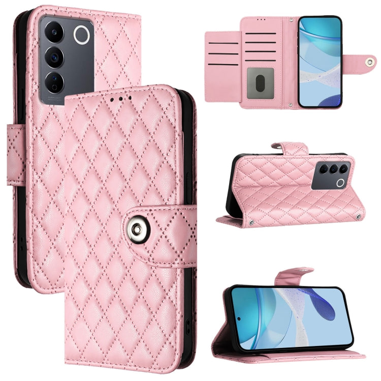 Rhombic Texture Flip Leather Phone Case with Lanyard, For vivo Y78+ / Y78 / V29 Lite, For vivo Y56 / Y16 / Y02s, For vivo Y100 5G Global, For vivo V27 / V27 Pro