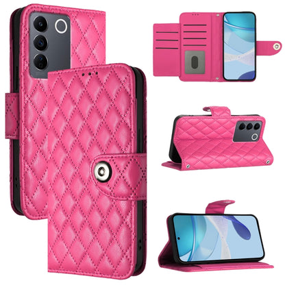Rhombic Texture Flip Leather Phone Case with Lanyard, For vivo Y78+ / Y78 / V29 Lite, For vivo Y56 / Y16 / Y02s, For vivo Y100 5G Global, For vivo V27 / V27 Pro