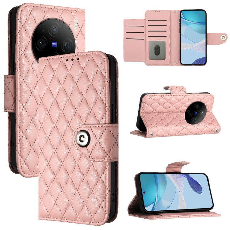 Rhombic Texture Flip Leather Phone Case with Lanyard, For vivo V29e / Y200 / V30 Lite, For vivo X100 Pro, For vivo X100, For vivo Y36 5G / Y36 4G / Y36 India