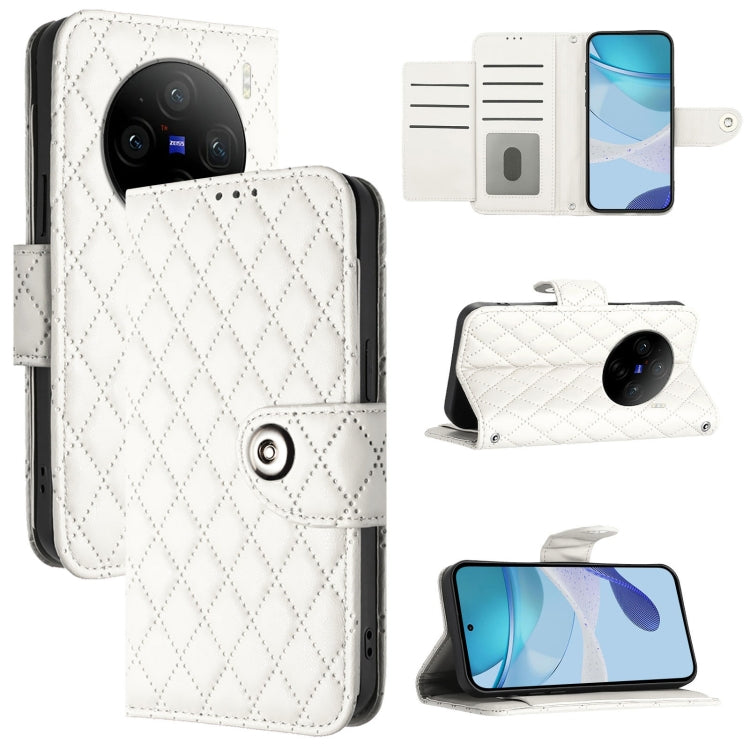 Rhombic Texture Flip Leather Phone Case with Lanyard, For vivo V29e / Y200 / V30 Lite, For vivo X100 Pro, For vivo X100, For vivo Y36 5G / Y36 4G / Y36 India