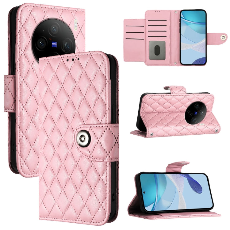 Rhombic Texture Flip Leather Phone Case with Lanyard, For vivo V29e / Y200 / V30 Lite, For vivo X100 Pro, For vivo X100, For vivo Y36 5G / Y36 4G / Y36 India