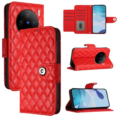Rhombic Texture Flip Leather Phone Case with Lanyard, For vivo Y28 4G, For vivo X100s, For vivo Y03 / Y18, For vivo Y38 / Y200i / T3x