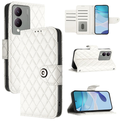 Rhombic Texture Flip Leather Phone Case with Lanyard, For vivo Y27 5G / Y27s, For vivo V29 / V29 Pro, For vivo Y17s 4G / Y17s 5G India, For vivo Y02A / Y02 / Y11 2023 / Y02t