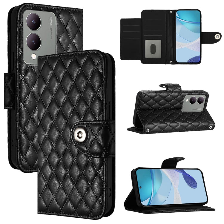 Rhombic Texture Flip Leather Phone Case with Lanyard, For vivo Y27 5G / Y27s, For vivo V29 / V29 Pro, For vivo Y17s 4G / Y17s 5G India, For vivo Y02A / Y02 / Y11 2023 / Y02t