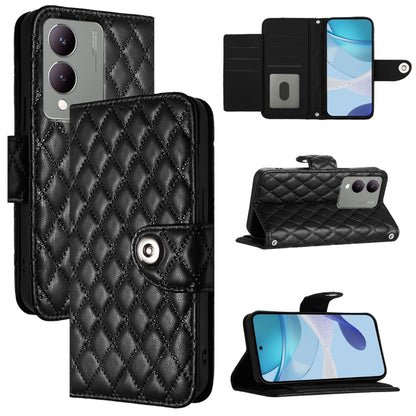 Rhombic Texture Flip Leather Phone Case with Lanyard, For vivo Y27 5G / Y27s, For vivo V29 / V29 Pro, For vivo Y17s 4G / Y17s 5G India, For vivo Y02A / Y02 / Y11 2023 / Y02t