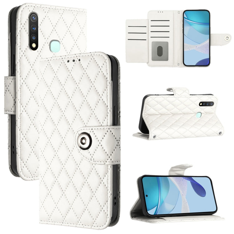 Rhombic Texture Flip Leather Phone Case with Lanyard, For vivo Y31s 5G / Y72 5G India, For vivo Y70s, For vivo Y30 4G Global, For vivo Y19 / U3 / Y5s / Z5i / U20