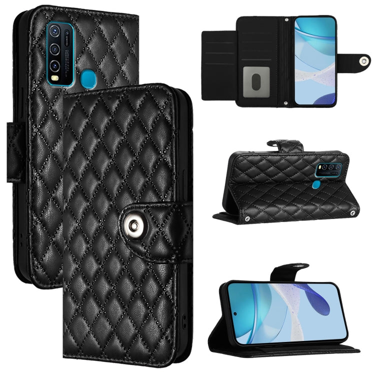 Rhombic Texture Flip Leather Phone Case with Lanyard, For vivo Y31s 5G / Y72 5G India, For vivo Y70s, For vivo Y30 4G Global, For vivo Y19 / U3 / Y5s / Z5i / U20