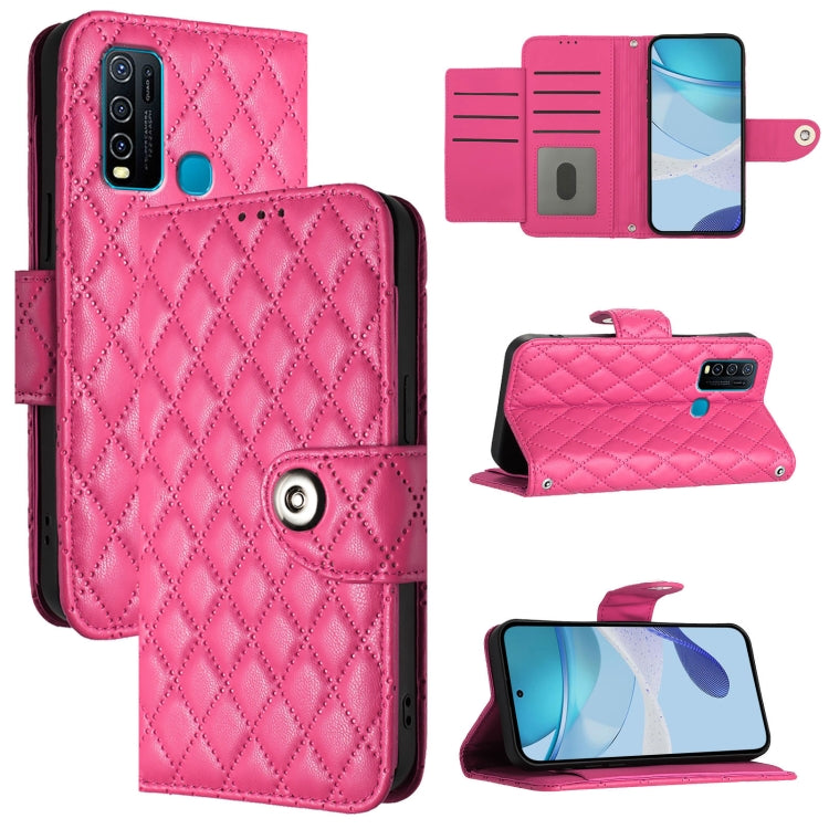Rhombic Texture Flip Leather Phone Case with Lanyard, For vivo Y31s 5G / Y72 5G India, For vivo Y70s, For vivo Y30 4G Global, For vivo Y19 / U3 / Y5s / Z5i / U20