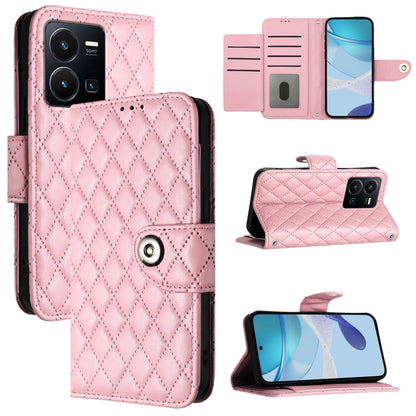 Rhombic Texture Flip Leather Phone Case with Lanyard, For vivo V27e / T2, For vivo Y72 5G / iQOO Z3 / Y52 5G, For vivo Y35 4G / Y22s / Y22, For vivo Y77 / Y77e