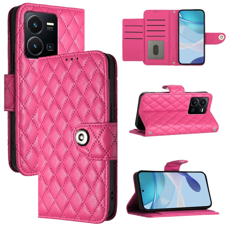 Rhombic Texture Flip Leather Phone Case with Lanyard, For vivo V27e / T2, For vivo Y72 5G / iQOO Z3 / Y52 5G, For vivo Y35 4G / Y22s / Y22, For vivo Y77 / Y77e