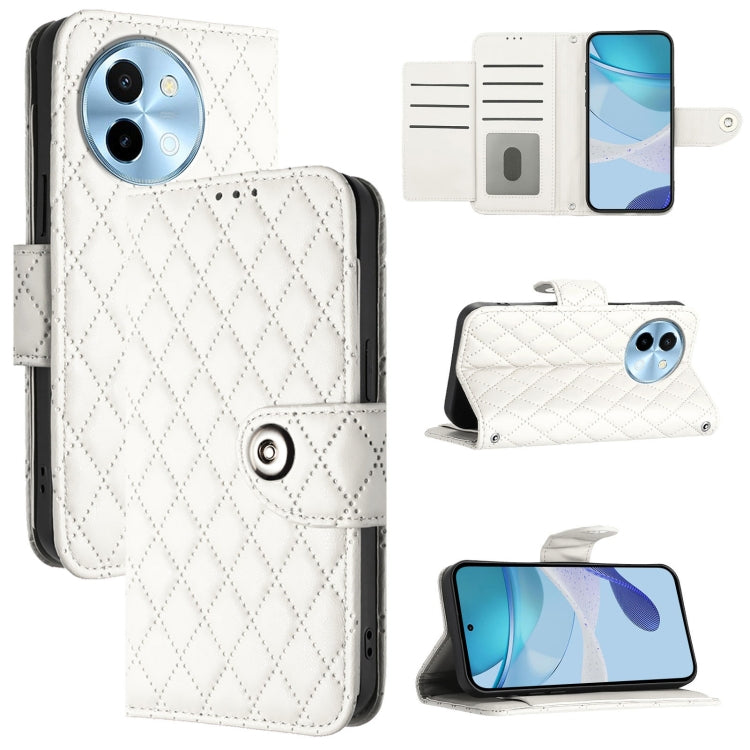 Rhombic Texture Flip Leather Phone Case with Lanyard, For vivo Y28 4G, For vivo X100s, For vivo Y03 / Y18, For vivo Y38 / Y200i / T3x