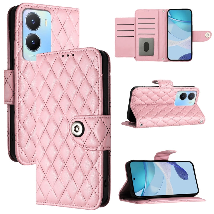 Rhombic Texture Flip Leather Phone Case with Lanyard, For vivo Y78+ / Y78 / V29 Lite, For vivo Y56 / Y16 / Y02s, For vivo Y100 5G Global, For vivo V27 / V27 Pro