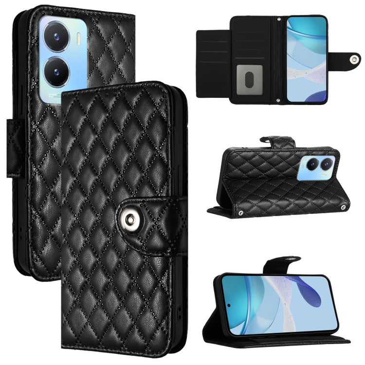 Rhombic Texture Flip Leather Phone Case with Lanyard, For vivo Y78+ / Y78 / V29 Lite, For vivo Y56 / Y16 / Y02s, For vivo Y100 5G Global, For vivo V27 / V27 Pro