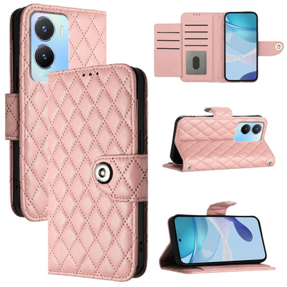 Rhombic Texture Flip Leather Phone Case with Lanyard, For vivo Y78+ / Y78 / V29 Lite, For vivo Y56 / Y16 / Y02s, For vivo Y100 5G Global, For vivo V27 / V27 Pro