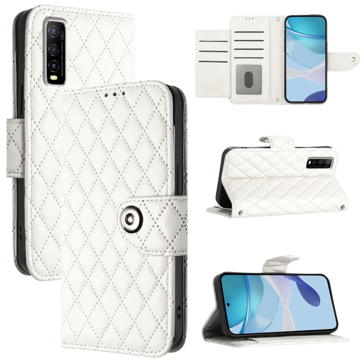 Rhombic Texture Flip Leather Phone Case with Lanyard, For vivo Y31s 5G / Y72 5G India, For vivo Y70s, For vivo Y30 4G Global, For vivo Y19 / U3 / Y5s / Z5i / U20