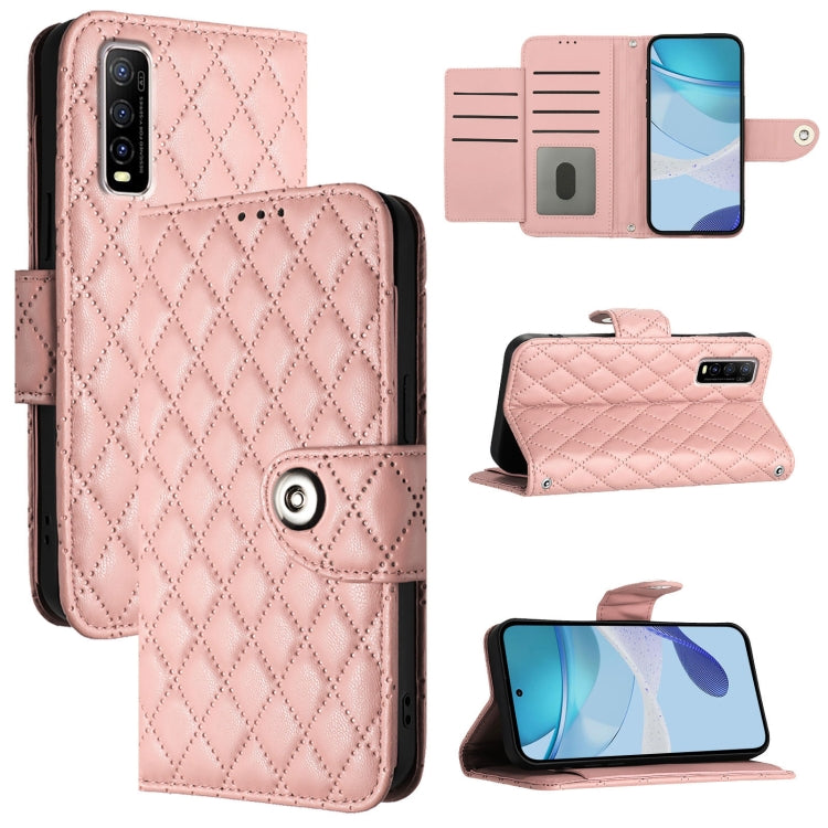 Rhombic Texture Flip Leather Phone Case with Lanyard, For vivo Y31s 5G / Y72 5G India, For vivo Y70s, For vivo Y30 4G Global, For vivo Y19 / U3 / Y5s / Z5i / U20