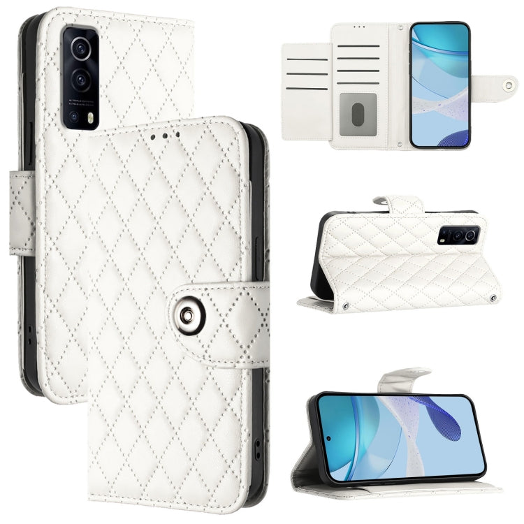 Rhombic Texture Flip Leather Phone Case with Lanyard, For vivo V27e / T2, For vivo Y72 5G / iQOO Z3 / Y52 5G, For vivo Y35 4G / Y22s / Y22, For vivo Y77 / Y77e
