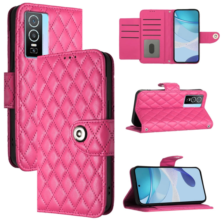 Rhombic Texture Flip Leather Phone Case with Lanyard, For vivo Y76 5G, For vivo Y51 2020 India / Y31 India, For vivo Y53s 5G / Y51a / Y33, For vivo Y52s 5G / iQOO U3