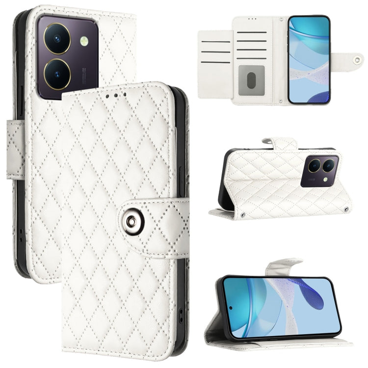 Rhombic Texture Flip Leather Phone Case with Lanyard, For vivo Y27 5G / Y27s, For vivo V29 / V29 Pro, For vivo Y17s 4G / Y17s 5G India, For vivo Y02A / Y02 / Y11 2023 / Y02t