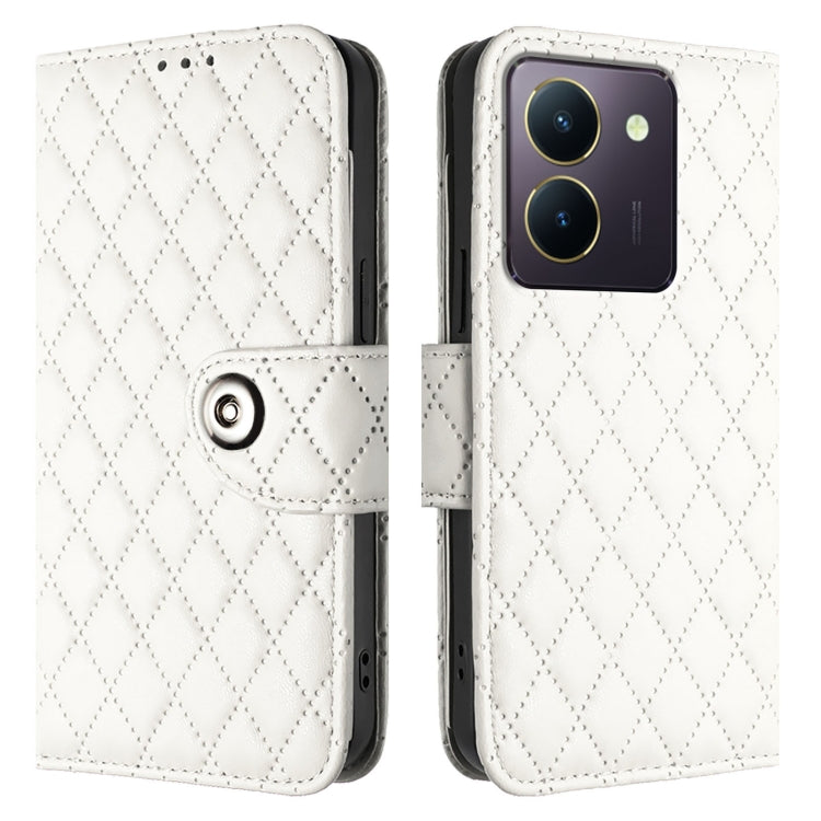 Rhombic Texture Flip Leather Phone Case with Lanyard, For vivo Y27 5G / Y27s, For vivo V29 / V29 Pro, For vivo Y17s 4G / Y17s 5G India, For vivo Y02A / Y02 / Y11 2023 / Y02t