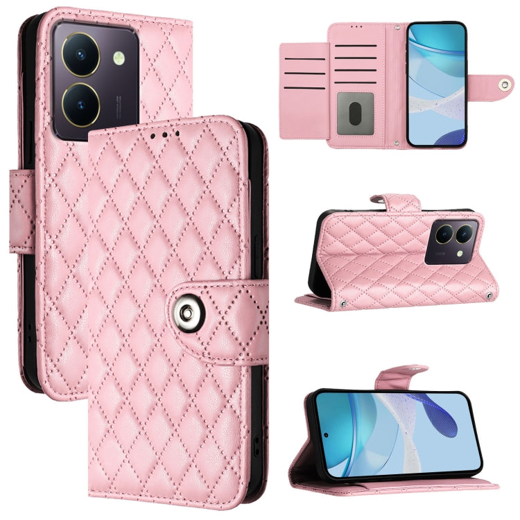 Rhombic Texture Flip Leather Phone Case with Lanyard, For vivo Y27 5G / Y27s, For vivo V29 / V29 Pro, For vivo Y17s 4G / Y17s 5G India, For vivo Y02A / Y02 / Y11 2023 / Y02t
