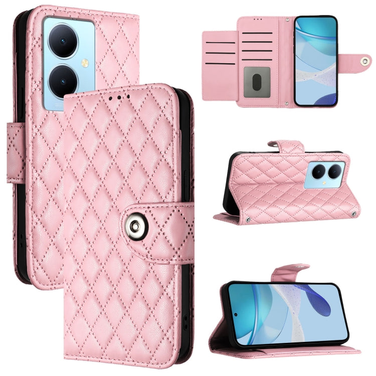 Rhombic Texture Flip Leather Phone Case with Lanyard, For vivo Y78+ / Y78 / V29 Lite, For vivo Y56 / Y16 / Y02s, For vivo Y100 5G Global, For vivo V27 / V27 Pro