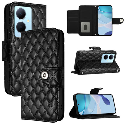 Rhombic Texture Flip Leather Phone Case with Lanyard, For vivo Y78+ / Y78 / V29 Lite, For vivo Y56 / Y16 / Y02s, For vivo Y100 5G Global, For vivo V27 / V27 Pro