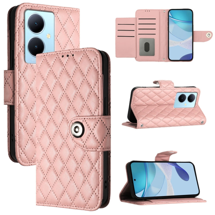 Rhombic Texture Flip Leather Phone Case with Lanyard, For vivo Y78+ / Y78 / V29 Lite, For vivo Y56 / Y16 / Y02s, For vivo Y100 5G Global, For vivo V27 / V27 Pro