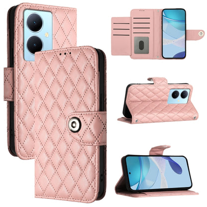 Rhombic Texture Flip Leather Phone Case with Lanyard, For vivo Y78+ / Y78 / V29 Lite, For vivo Y56 / Y16 / Y02s, For vivo Y100 5G Global, For vivo V27 / V27 Pro